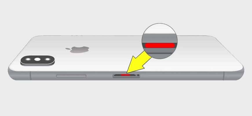Индикатор попадания влаги в iPhone