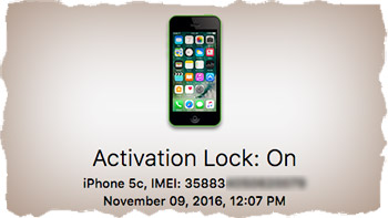 На iPhone включена блокировка активации