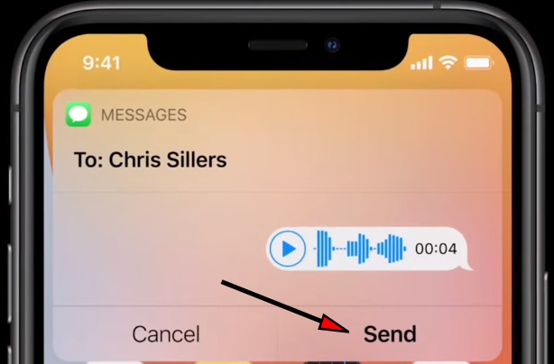 Отправить аудиосообщение Siri