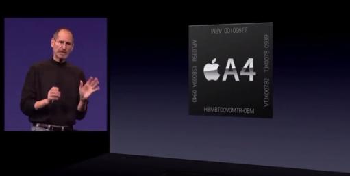Джобс презентует Apple A4
