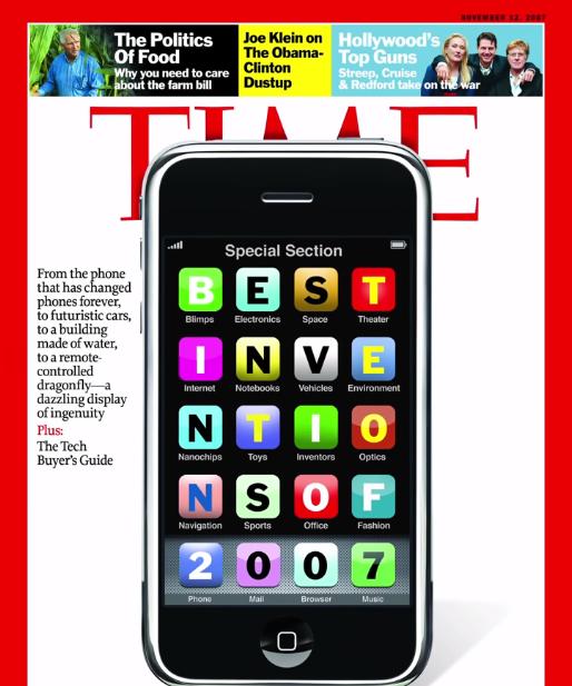 Успех первого iPhone 2G, журнал "Time"
