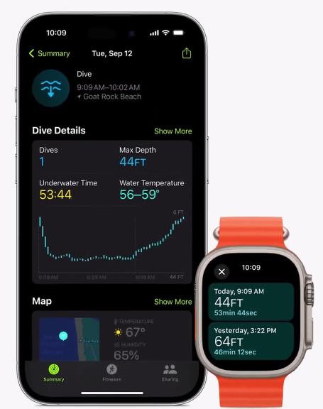 Дайвинг на iPhone и Apple Watch Ultra