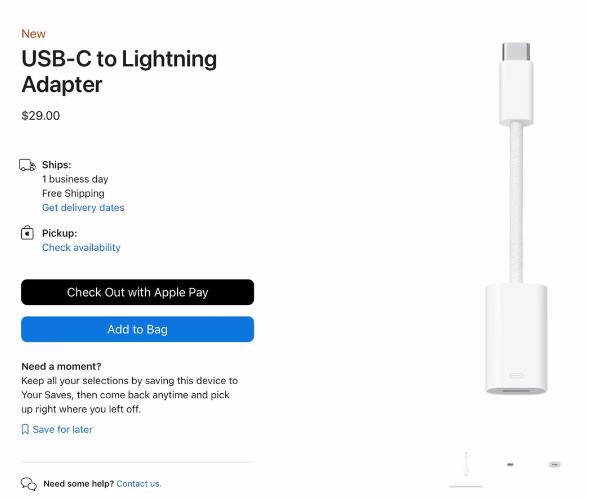 Lightning на USB-C