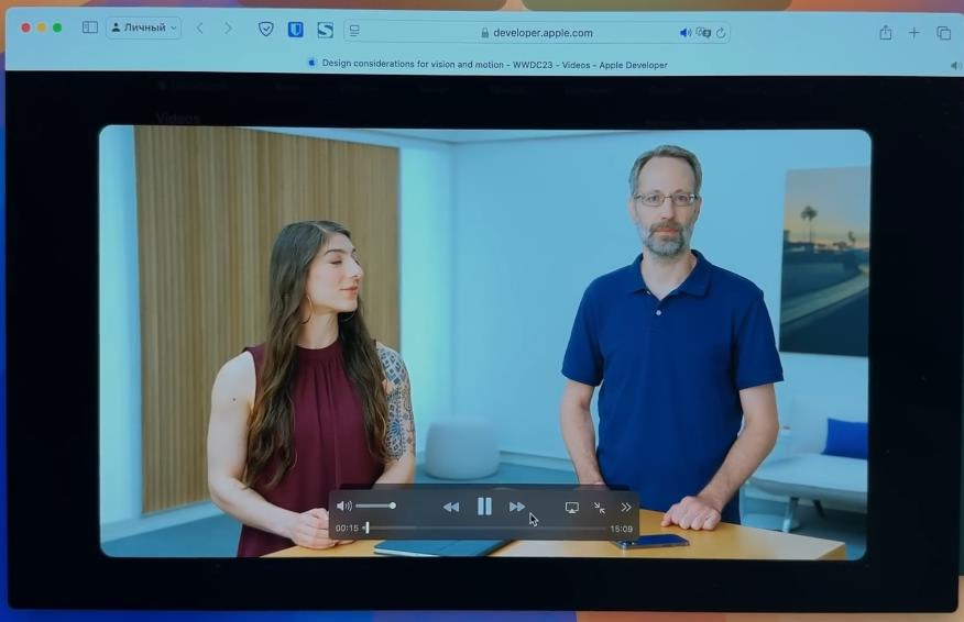 Режим просмотре видео в Safari